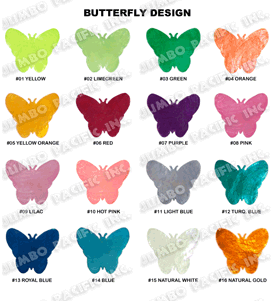 50mm Colored Capiz chips in butterfly shape design. Click the picture for bigger view & its code.