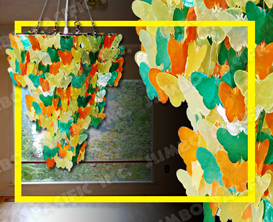 Butterfly Capiz chips design for capiz chandelier