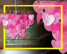 Colored Heart Capiz Chips design for capiz chandelier