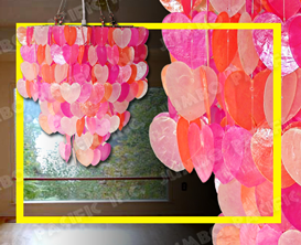 Colored Heart Capiz Chips design for capiz chandelier