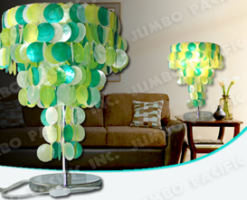 Colored green and yellow green Capiz Chips for Capiz Table lamp shade