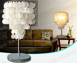 Natural White Color Capiz design for table lamp shade
